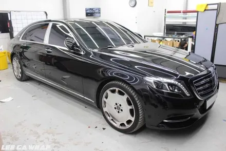 벤츠 S500 마이바흐 전체랩핑 ! 고광택블랙으로 한층더 세련된느낌 / 김포, 파주, 인천