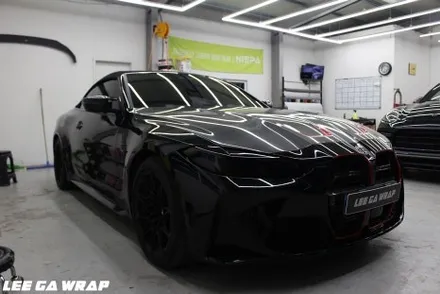 BMW M4 컨버터블 신형 전체랩핑 재시공 올블랙만들기 !김포 이가랩에서 / 경기 김포 통진