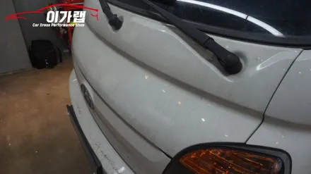 포터2 본넷 포인트 랩핑!!!! 3M1080 카본 부분랩핑!! 김포 이가랩에서!!!!! / 경기 김포 통진