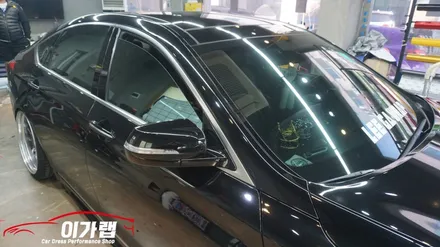 제네시스 G80 스포츠 전체랩핑 에이버리 화이트 다이아몬드펄 / 김포, 파주, 인천