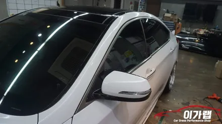 제네시스 G80 스포츠 전체랩핑 에이버리 화이트 다이아몬드펄 / 김포, 파주, 인천