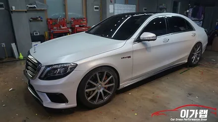 벤츠 S63AMG 에이버리 사틴화이트펄 전체 재시공! 김포 이가랩 에서 [김포랩핑][사고수리][전체랩핑재시공][전체랩핑제거] / 경기 김포 통진
