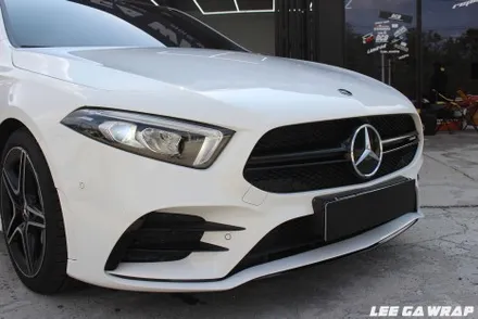 벤츠 A35 AMG 포인트랩핑 루프스킨 &사이드미러& 그릴 크롬딜리트 라이트PPF 작업까지 한번에 / 김포, 파주, 인천
