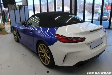 BMW Z4 후미 사고로인해 전체랩핑 재시공! 블루계열에서 레드계열로 ! 강력한 느낌! / 김포, 파주, 인천