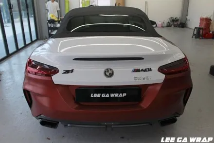 BMW Z4 전체랩핑 사고로인해 유광화이트에서 사틴화이트로 재시공해드렸습니다! / 경기 김포 통진
