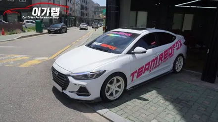 아반떼 AD 팀 레드폭스 사이드 데칼 작업! 김포 이가랩 에서~ [김포랩핑][포인트랩핑][데칼작업][PPF][전체랩핑][부분랩핑][랩핑전문점] / 경기 김포 통진