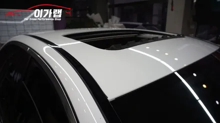 벤츠 E클래스 E220D 화이트차량의 머리카락을 심다!! 김포이가랩 에서 루프스킨 시공작업기!!!!! / 경기 김포 통진