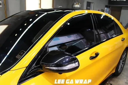 벤츠 S63AMG 전체랩핑 에이버리 다크옐로우 크롬딜리트까지 한번에 / 김포, 파주, 인천
