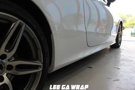 벤츠 E220D 카브리올레 은색에서 유로마스터 고광택필름 화이트 색으로 ! 오픈카는 화이트색이죠! / 김포, 파주, 인천