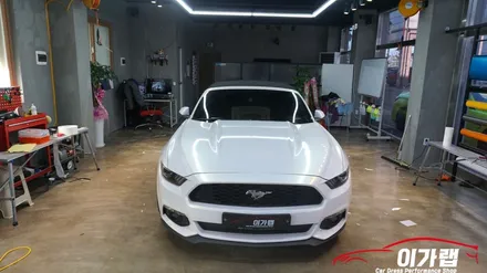 포드 머스탱 컨버터블 전체랩핑+라이트필름 !!! 흰색펄에서 3m엠버블랙으로 파격변신!!!!!!! / 경기 김포 통진