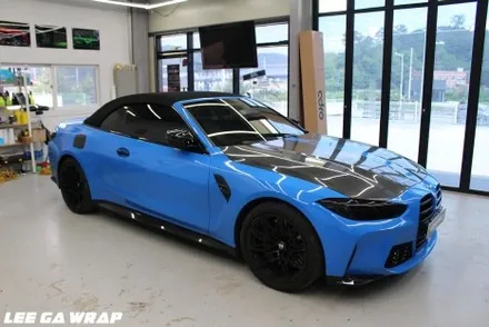 BMW M4 컨버터블 신형 전체랩핑 재시공 올블랙만들기 !김포 이가랩에서 / 경기 김포 통진