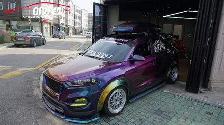 올뉴투싼 풀튜닝차량 오버휀다 포인트랩핑! 카멜레온 / 경기 김포 통진