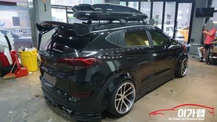 올뉴투싼 전체랩핑! 스카이블루색에서 3m2080갤럭시블랙으로 ! 블랙갱 / 김포, 파주, 인천