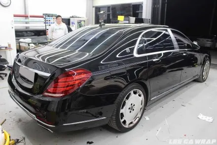 벤츠 S500 마이바흐 전체랩핑 ! 고광택블랙으로 한층더 세련된느낌 / 김포, 파주, 인천