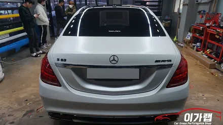 벤츠 S63AMG 에이버리 사틴화이트펄 전체 재시공! 김포 이가랩 에서 [김포랩핑][사고수리][전체랩핑재시공][전체랩핑제거] / 경기 김포 통진