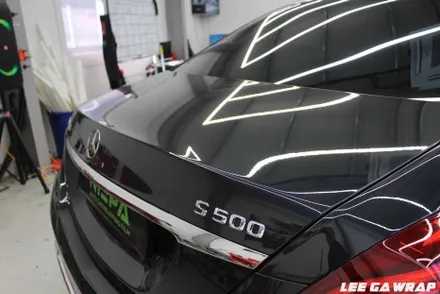 벤츠 S500 마이바흐 전체랩핑 ! 고광택블랙으로 한층더 세련된느낌 / 김포, 파주, 인천