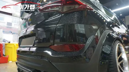올뉴투싼 전체랩핑! 스카이블루색에서 3m2080갤럭시블랙으로 ! 블랙갱 / 김포, 파주, 인천