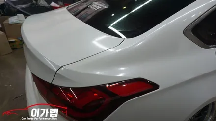 제네시스 G80 스포츠 전체랩핑 에이버리 화이트 다이아몬드펄 / 김포, 파주, 인천