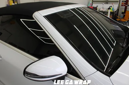 벤츠 E220D 카브리올레 은색에서 유로마스터 고광택필름 화이트 색으로 ! 오픈카는 화이트색이죠! / 김포, 파주, 인천