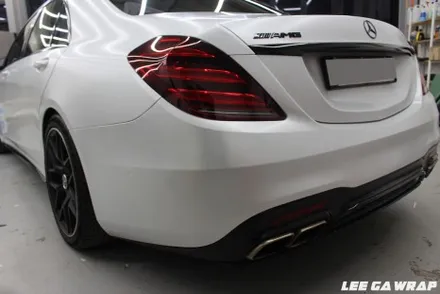 벤츠 S63AMG 전체랩핑 블랙에서 세라믹화이트 무광랩핑! / 김포, 파주, 인천