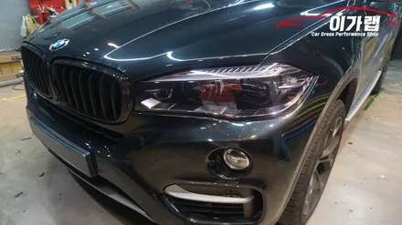 BMW X6 앞뒤 라이트필름 퍼플그레이 색상으로 김포이가랩에서 깔끔하게 시공! [김포랩핑][일산랩핑][파주랩핑][인천랩핑][김포라이트필름] / 경기 김포 통진