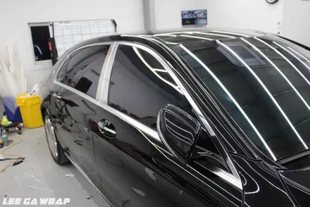 벤츠 S500 마이바흐 전체랩핑 ! 고광택블랙으로 한층더 세련된느낌 / 김포, 파주, 인천