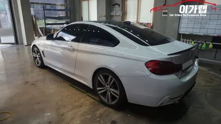 BMW 428i 화이트에서 에이버리 사틴블랙 전체랩핑으로 새차 탄생!!김포이가랩에서~[김포랩핑][인천랩핑][일산랩핑][래핑] / 경기 김포 통진