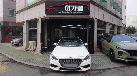 제네시스 G80 스포츠 전체랩핑 에이버리 화이트 다이아몬드펄 / 김포, 파주, 인천