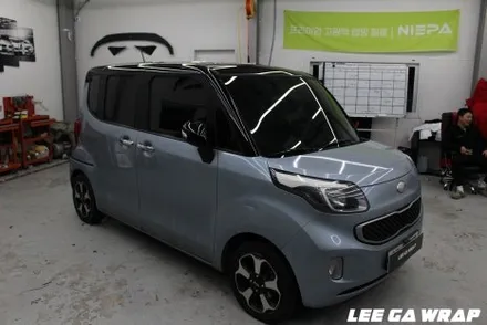 레이 전체랩핑 카키그린라이트PET 투톤 블랙PET 고광택으로 신차만들기! / 경기 김포 통진