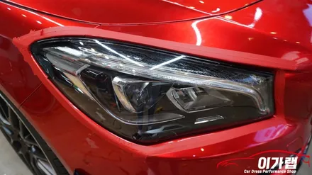 벤츠 CLA45AMG 전체랩핑 레드계열 텍랩 트루블러드 !!! / 경기 김포 통진