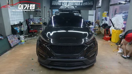 올뉴투싼 전체랩핑! 스카이블루색에서 3m2080갤럭시블랙으로 ! 블랙갱 / 김포, 파주, 인천