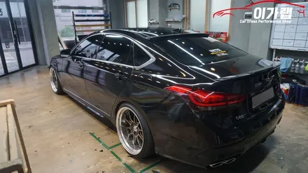 제네시스 G80 제네시스 스포츠 전체랩핑 3M2080 엠버블랙 김포 이가랩 에서[김포랩핑][실내랩핑][포인트랩핑][PPF][라이트필름][김포맛집] / 경기 김포 통진