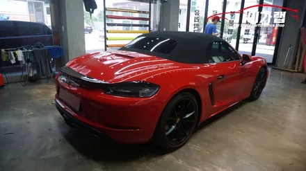 포르쉐 718GTS 가드레드 색상! 디퓨져 포인트랩핑!! 김포이가랩에서 깔끔하게 !![김포랩핑][인천랩핑][일산랩핑][자동차카스킨] / 경기 김포 통진