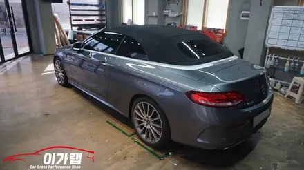 벤츠 C220 카브리올레 전체랩핑! 에이버리 화이트다이아몬드펄! 김포 이가랩 에서 !! / 경기 김포 통진