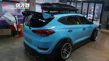올뉴투싼 전체랩핑! 스카이블루색에서 3m2080갤럭시블랙으로 ! 블랙갱 / 김포, 파주, 인천