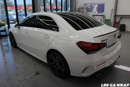 벤츠 A35 AMG 포인트랩핑 루프스킨 &사이드미러& 그릴 크롬딜리트 라이트PPF 작업까지 한번에 / 김포, 파주, 인천