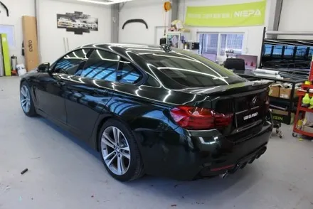 BMW 4시리즈 전체랩핑 재시공! 니파필름 브루클린그레이 고광택으로 김포이가랩 에서 깔끔하게 시공해드렸습니다 / 경기 김포 통진