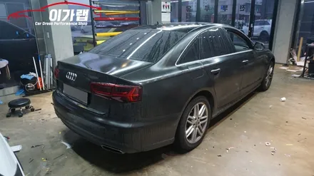 아우디 A6 앞범퍼 사고로인한 재시공 ! 에이버리 블랙브러쉬 !김포 이가랩 에서~ [김포랩핑][보험처리][부분랩핑][사고랩핑][전체랩핑] / 경기 김포 통진