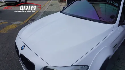 BMW 5시리즈(F10) 에이버리 사틴화이트 전체랩핑! 크롬가리기! 유광카본 포인트! 김포 이가랩 에서~[김포랩핑][인천랩핑][랩핑전문점][강서랩핑][PPF전문점] / 경기 김포 통진