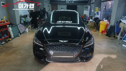 제네시스 G80 스포츠 전체랩핑 에이버리 화이트 다이아몬드펄 / 김포, 파주, 인천