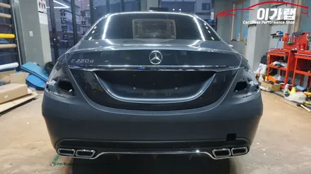벤츠 C클래스 전체랩핑! 3M2080사틴블랙 으로 탈바꿈! 김포 이가랩 에서 [김포랩핑][김포랩핑샵][포인트랩핑][전체랩핑][PPF] / 경기 김포 통진