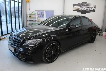 벤츠 S63AMG 전체랩핑 블랙에서 세라믹화이트 무광랩핑! / 김포, 파주, 인천