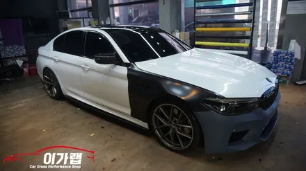 BMW 530i M5룩 부분랩핑 ! 앞범퍼 휀다 재시공! 김포 이가랩 에서 [김포랩핑][부분랩핑][사고랩핑][김포랩핑샵] / 경기 김포 통진