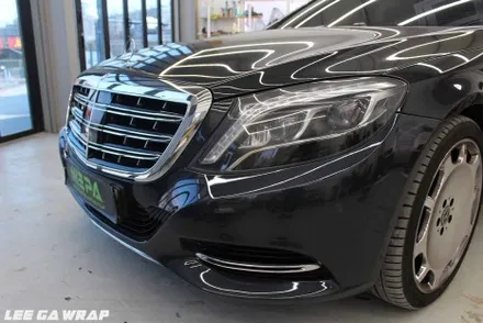 벤츠 S500 마이바흐 전체랩핑 ! 고광택블랙으로 한층더 세련된느낌 / 김포, 파주, 인천