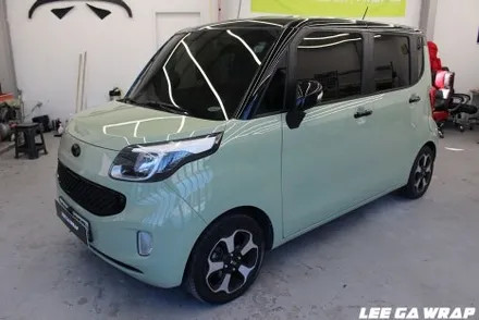 레이 전체랩핑 카키그린라이트PET 투톤 블랙PET 고광택으로 신차만들기! / 경기 김포 통진
