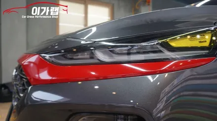 싼타페TM 크롬가리기랩핑!!! 에이버리 카르마인유광레드 작업!!포인트를 한층더~! 김포이가랩에서!!! / 경기 김포 통진