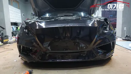 제네시스 G80 제네시스 스포츠 전체랩핑 3M2080 엠버블랙 김포 이가랩 에서[김포랩핑][실내랩핑][포인트랩핑][PPF][라이트필름][김포맛집] / 경기 김포 통진
