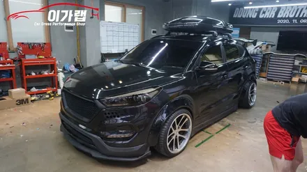 올뉴투싼 전체랩핑! 스카이블루색에서 3m2080갤럭시블랙으로 ! 블랙갱 / 김포, 파주, 인천