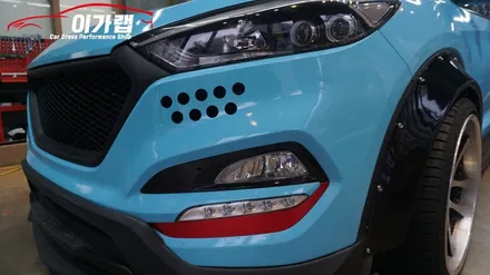 올뉴투싼 전체랩핑! 스카이블루색에서 3m2080갤럭시블랙으로 ! 블랙갱 / 김포, 파주, 인천