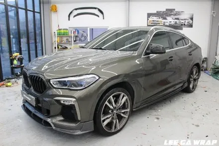 BMW X6 M50i 전체랩핑 사틴실버 헤드라이트톤다운 까지 !! / 경기 김포 통진
